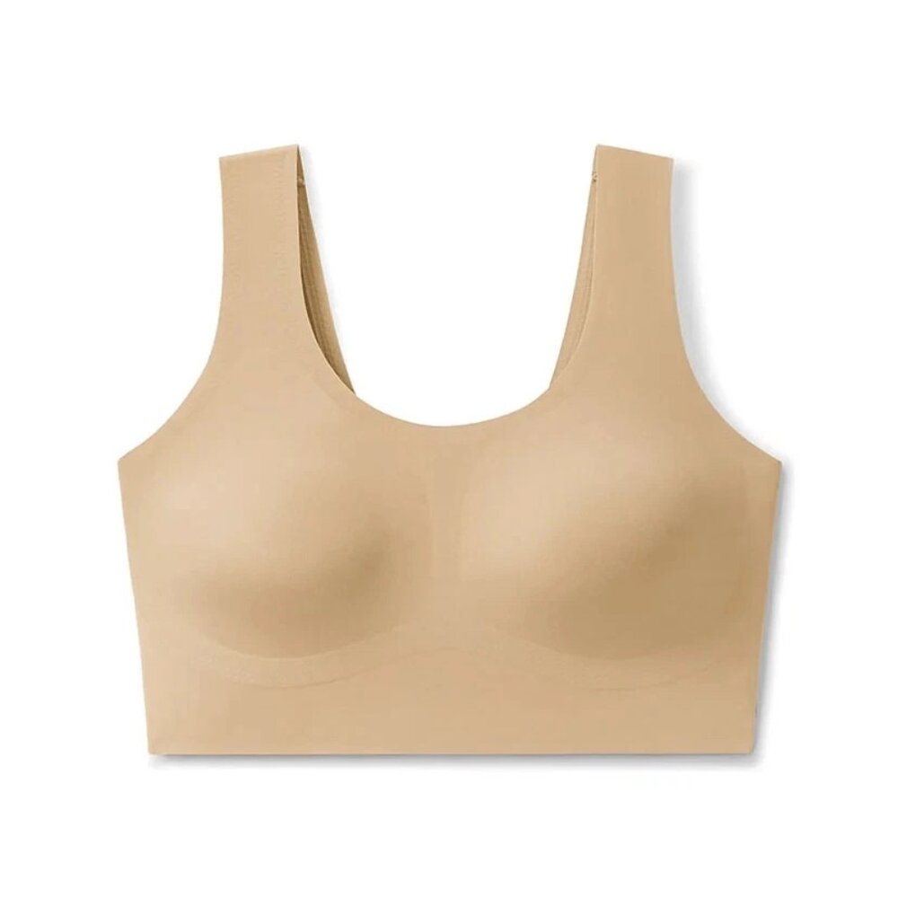 TRUE & CO True Everybody Scoop Bra Bralette Bare Tan XL New